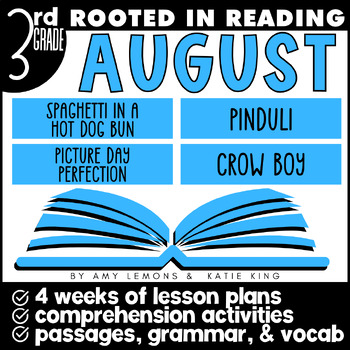 Preview of Rooted in Reading 3rd Grade August Lessons | Comprehension | Grammar | Vocab