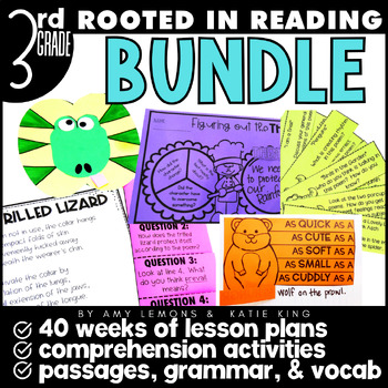 Preview of Rooted in Reading 3rd Grade Comprehension Curriculum & Lesson Plans Grammar 