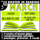 Rooted in Reading 3rd Grade March Lesson Plans | Comprehension | Grammar | Vocab