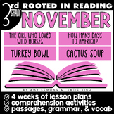 Rooted in Reading 3rd Grade November Lessons | Comprehensi