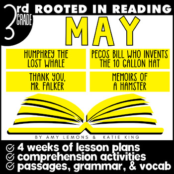 Preview of Rooted in Reading 3rd Grade May Lesson Plans | Comprehension | Grammar | Vocab
