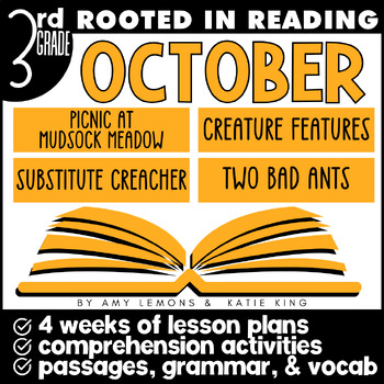 Preview of Rooted in Reading 3rd Grade | Reading Comprehension Lesson Plans for October