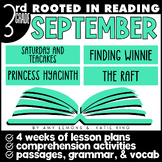 Rooted in Reading 3rd Grade September Lessons | Comprehension | Grammar | Vocab