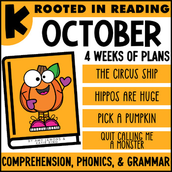 Preview of Rooted in Reading October Comprehension for Kindergarten w/ Grammar & Phonics