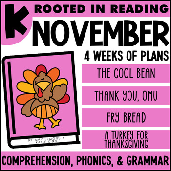 Preview of Rooted in Reading November Comprehension for Kindergarten w/ Grammar & Phonics