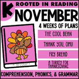 Rooted in Reading November Comprehension for Kindergarten 