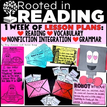 Preview of Rooted in Reading Valentine's Day Comprehension Activities for Robot in Love 