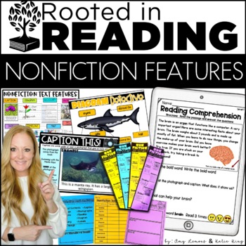 Preview of Rooted in Reading Comprehension for Nonfiction Text Features w/ Passages 