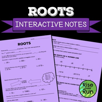 Preview of Square Roots and Cube Roots Guided Notes