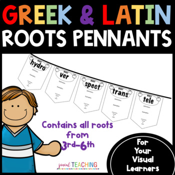 Preview of Greek and Latin Roots: Fun Pennants/Use in Interactive Ntbks Grades 3-5 RF.4.3