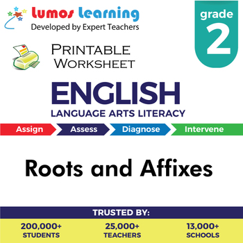 Preview of Roots and Affixes Printable Worksheet, Grade 2