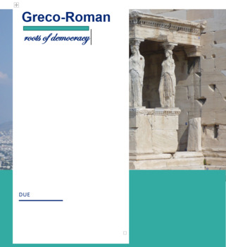 Preview of Roots of Democracy:   Greco-Roman History Project - editable template