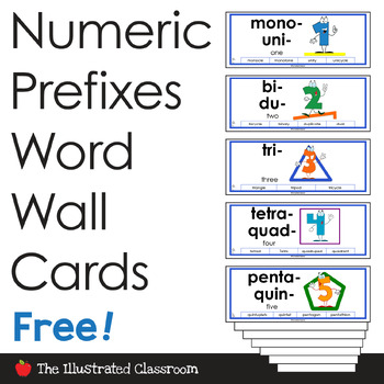 Preview of Greek & Latin Roots Word Wall for Numeric Roots