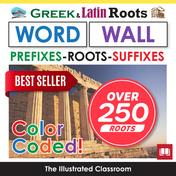 Preview of Greek & Latin Roots Word Wall - Roots & Affixes Morphology Classroom Display