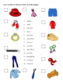 La ropa, el calzado y los complementos - Worksheet & Gramm