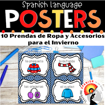 Preview of Winter Clothes and Accessories Posters in Spanish
