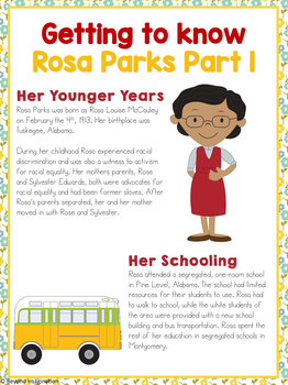 rosa parks activity pack grades 3 6 printable worksheets black