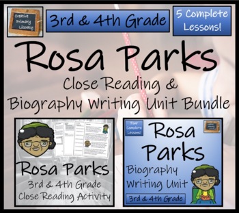 Preview of Rosa Parks Close Reading & Biography Bundle | 3rd Grade & 4th Grade