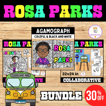 Preview of Rosa Parks Activities BUNDLE Black History | Rosa Parks Collaborative&Agamograph