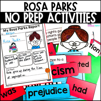 Preview of Rosa Parks Craft, Rosa Parks Activities, Black History Month Writing Prompt