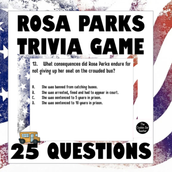 Preview of Rosa Parks Activity Trivia Game | Women's History Month