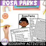 Rosa Parks Biography Activities, Flip Book, & Report - Bla