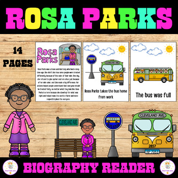 Preview of Rosa Parks Biography Reader for Black Women's History Kindergarten & First