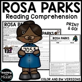 Rosa Parks Biography Reading Comprehension Worksheet Black