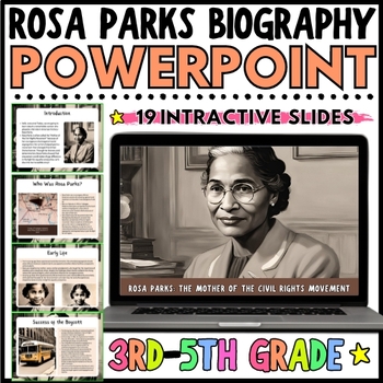 Preview of Rosa Parks Biography | Women's & Black History Month PowerPoint 3rd-5th Grade