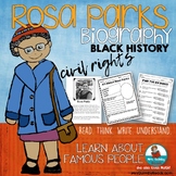 Rosa Parks | Biography | Writing Prompts | Graphic Organizers