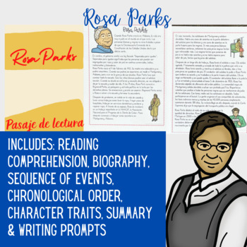 Preview of Rosa Parks Black History Month Reading Biography & Activities
