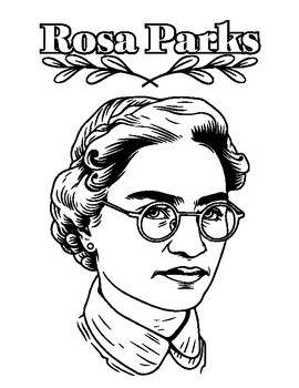 Rosa Parks Black Women's History Month Important Coloring Sheet Page