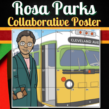 Preview of Rosa Parks Bus Collaboration Poster Coloring Pages - Women Black History Month
