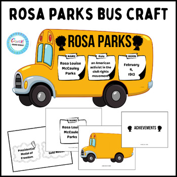 Preview of Rosa Parks Bus craft,Women's History Month Crafts and activities,bulletin board