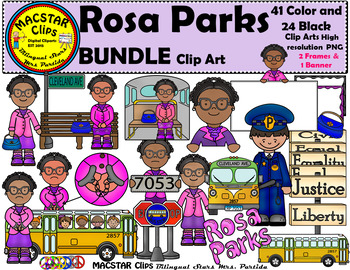 Preview of Rosa Parks Clipart   Personal and Commercial Use 65 images!