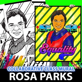 Preview of Rosa Parks Women's History Month Collaborative Group Mural Project Lesson