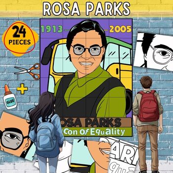 Preview of Rosa Parks Collaborative Poster  Black History Month Craft Bulletin Board