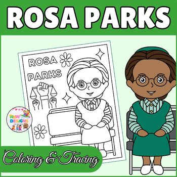 Preview of Rosa Parks Coloring And Tracing  Activity / Printable Worksheets For Kids
