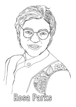 Rosa Parks Coloring Page Black History Month Women's History Month