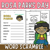 Rosa Parks Day Word Scramble - Rosa parks activities (Answ