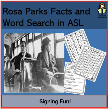 Preview of Rosa Parks Facts and Word Search (ASL / American Sign Language)