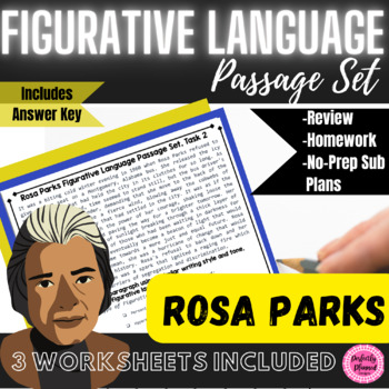 Preview of Rosa Parks | Figurative Language Short Passage Set | Women's History Month