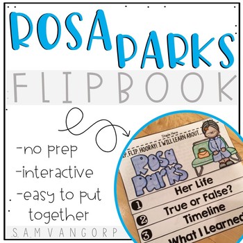 Preview of Rosa Parks Flip Book PLUS Colored Poster & Student Coloring Page