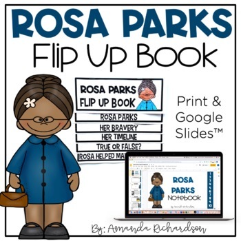 Preview of Rosa Parks Activities Flip Up Book, Black History Month Activities