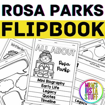 Preview of Rosa Parks Flipbook Research Biography Unit Black History Month