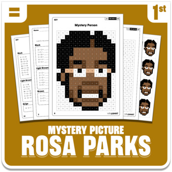 Preview of Rosa Parks Math Mystery Picture - Grade 1 Operations - Black History Month