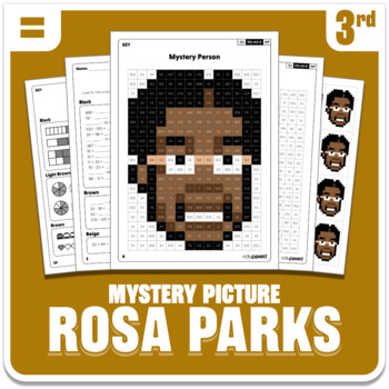 Preview of Rosa Parks Math Mystery Picture - Grade 3 Operations - Black History Month