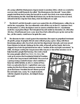 Rosa Parks Commonlit Answer Key - Civil Rights Movement Word Search