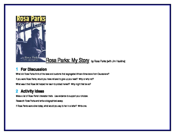 Preview of Rosa Parks: My Story for Literature Circles