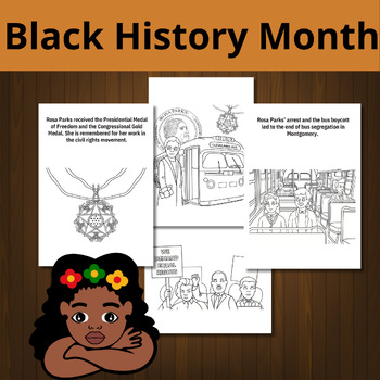 Preview of Rosa Parks Read, Trace, and Color Activity Booklet for K-2nd Grade